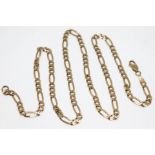 A hallmarked 9ct gold chain, length 47cm, wt. 7.75g.