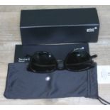 A pair of Mont Blanc boxed sunglasses.