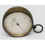 A 19th century Negretti Zambra gilt brass pocket barometer, diam. 50mm.