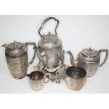 A Victorian Zodiac pattern five piece silver plated tea and coffee service.