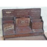 An interesting advertisement phamphlet holder circa 1900 with various business listings including '