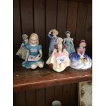 6 small Royal Doulton figures including Little Boy Blue