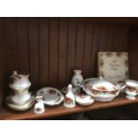 Royal Albert Old Country Roses including lidded serving dish and 2 sauce/gravy boats with stands.