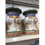 Pair of pottery elephant stands