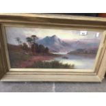 Sidney Yates Johnson (act.1890-1926), lake and mountainous landscape scene, oil on canvas, signed