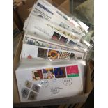 A box of first day covers