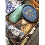 A box of studio pottery - various makers