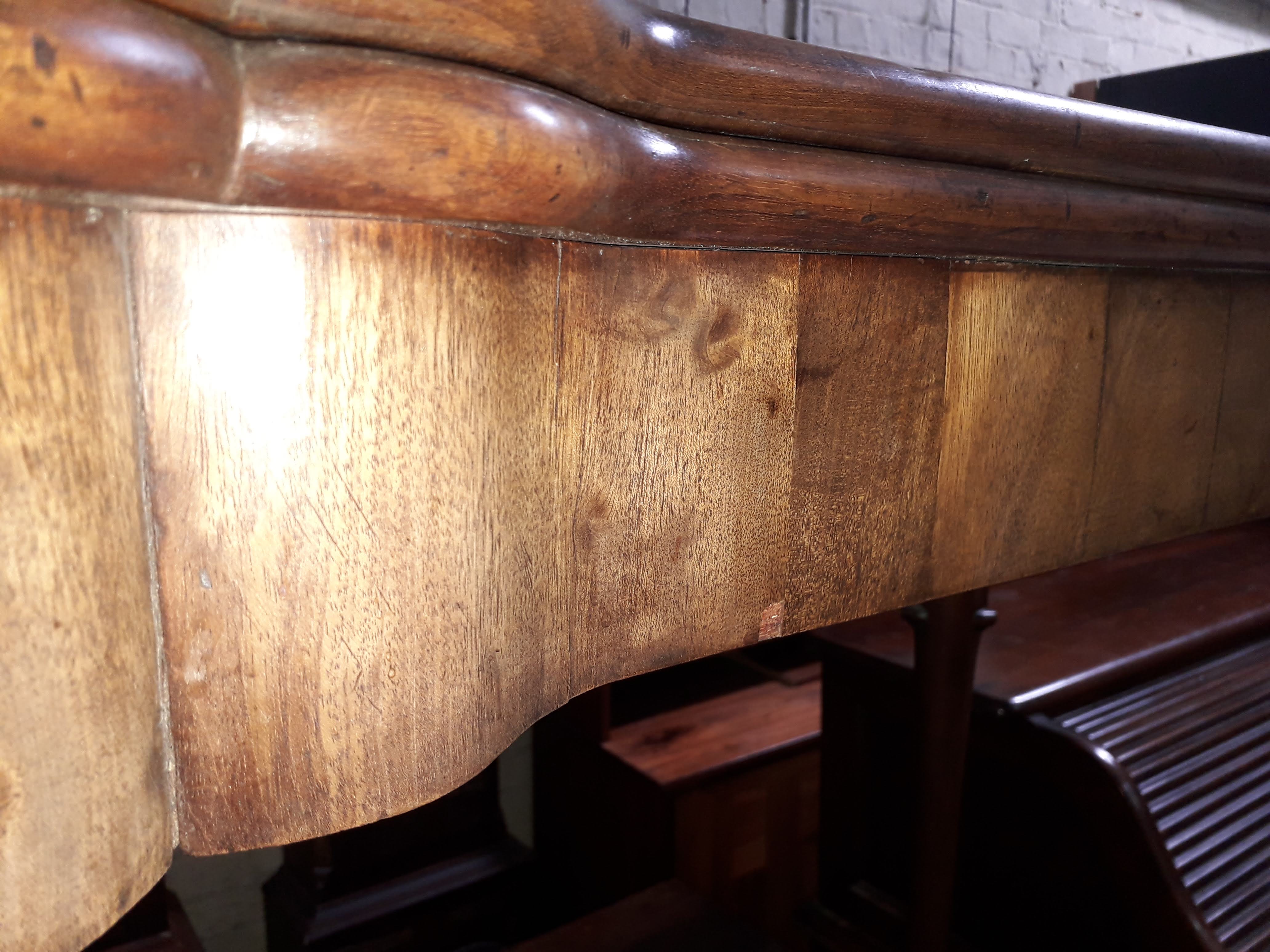 A George II mahogany games table, circa 1740, with fold-over top, the green baize lined interior - Image 3 of 14