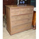 A good quality Edwardian walnut chest of drawers, the middle drawer dated 21/7/1904 in pencil with