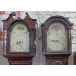 Two 8 day long case clocks, each with painted dials, one signed 'Barwise Mitchell Cockermouth'.