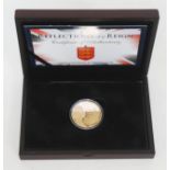 Elizabeth II 2015 gold proof £5 coin, Reflections of a Reign, limited edition number 87/95, boxed