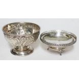 Two hallmarked silver bowls, diam. 13cm & 12cm, heights 9cm & 6cm (pictured left to right), wt. 9oz