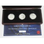 Elizabeth II 2013 The Coronation Jubilee Three Coin Silver Set comprising three silver proof crowns,