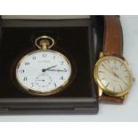 A vintage Allaine 25 jewels automatic incabloc wristwatch and a modern Jean Pierre gold plated