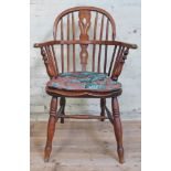 A 19th century ash and beech Windsor chair.