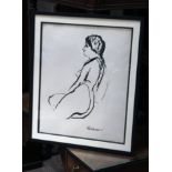 James Lawrence Isherwood (1917-1989), untitled nude still life, black ink, 39cm x 49cm, signed lower