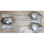 A set of three George IV silver basting spoons, length 30cm, William Chawner II, London 1827, wt.