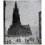 After Laurence Stephen Lowry (1887-1976), "St Simons Church", limited edition monochrome print, 27.