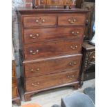 A Georgian mahogany chest of chest, width 104cm, depth 49cm & height 146cm.