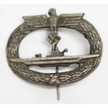 A German WWII Nazi Kriegsmarine U Boat badge.
