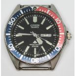 A Citizen Air Diver's 200m quartz wristwatch with Pepsi bezel, signed black dial with lumed hands