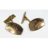 A pair of hallmarked 9ct gold Masonic cufflinks, wt. 4.62g.