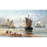 Thomas Bush Hardy (1842-1897), "Scarboro'...", watercolour, 45.5cm x 29cm, signed, titled and