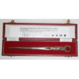 A cased silver paper knife, Francis Howard, Sheffield 1977. Condition - very good, no damage, little