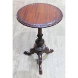 A Victorian mahogany tripod table, diam. 50cm & height 81.5cm.