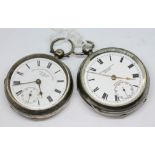 Two hallmarked silver pocket watches to include 'The Express' English Lever - J. G. Graves Sheffield