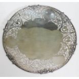 A pierced silver dish with grape and vine border, Cooper Brothers & Sons Ltd, Sheffield 1967,