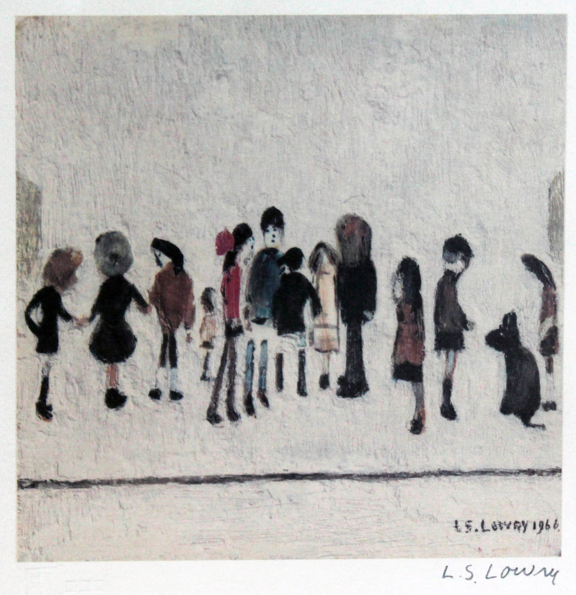 After Laurence Stephen Lowry (1887-1976), "Group of Children", limited edition offset lithograph