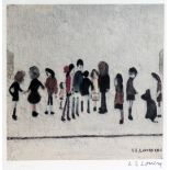 After Laurence Stephen Lowry (1887-1976), "Group of Children", limited edition offset lithograph