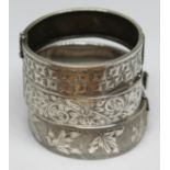 A group of three hallmarked silver bangles.