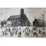 After Laurence Stephen Lowry (1887-1976), "St Marys, Beswick", limited edition monochrome print,