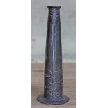 An Art Nouveau pewter vase designed by Archibald Knox for Liberty & Co, numbered 0819, height 15.