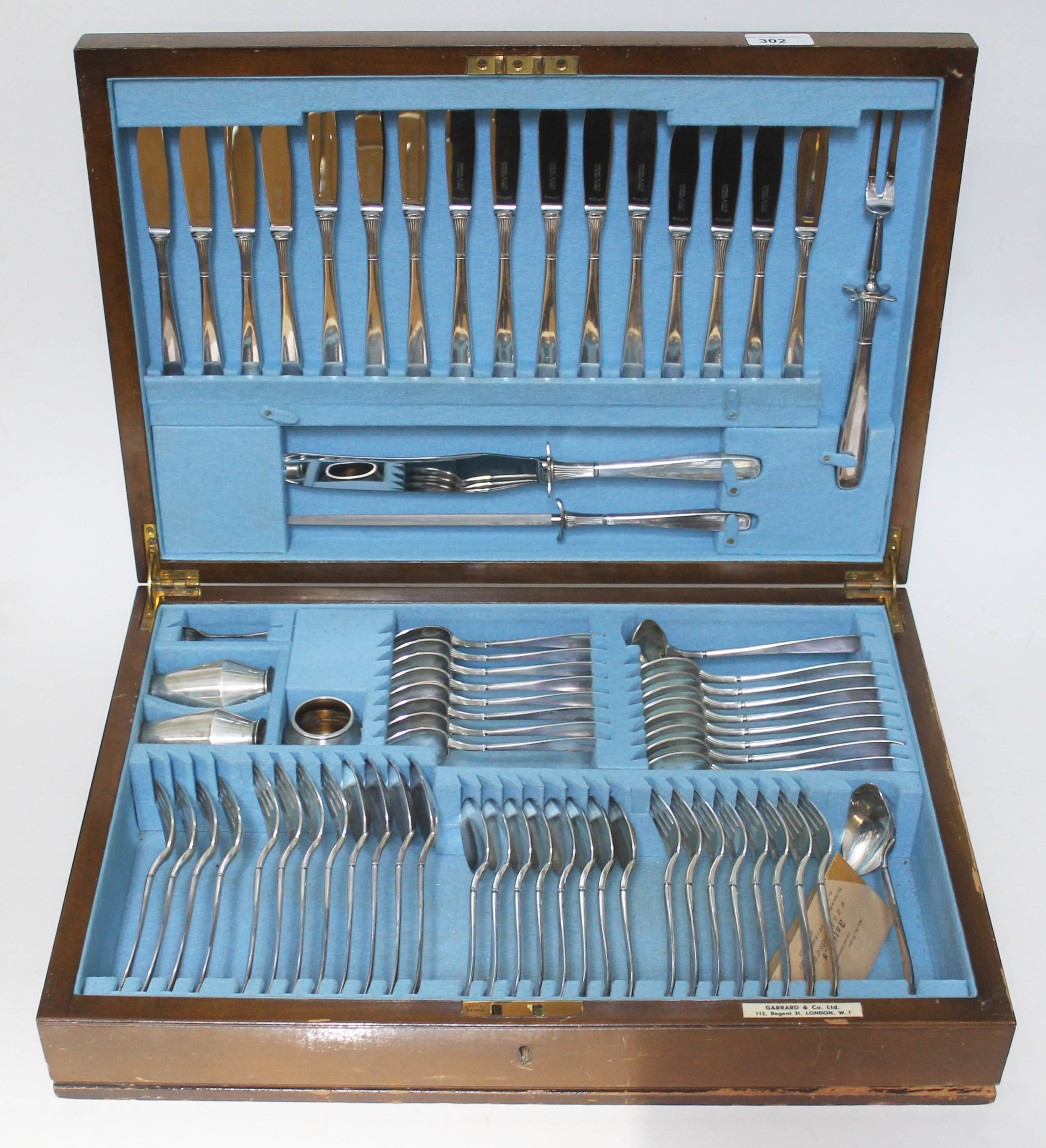 A canteen of mainly Scandinavian silver cutlery by W&S Sorensen Denmark, forks and spoons with