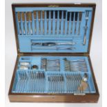 A canteen of mainly Scandinavian silver cutlery by W&S Sorensen Denmark, forks and spoons with