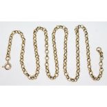 A hallmarked 9ct gold chain, length 47cm, wt. 8.24g.