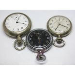 Three Elgin pocket watches including a military issue general service time piece black dial with