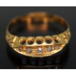 A hallmarked 18ct gold diamond ring, gross wt. 1.96g, size N.