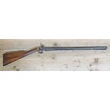 A small 19th century percussion boxlock gun, barrel length 54.5cm, possibly for poaching(?).