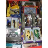 A box of boxed die cast model cars - approximately 20 imcluding Oxford die cast, Corgi, and remote