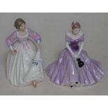 A Royal Doulton figure" Ashley" HN3420, and Coalport Ladies of Fashion "Patricia"