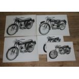 Five original 1950s Excelsior motorcycle catalogue photographs by Morland Braithwaite, Hall Green,