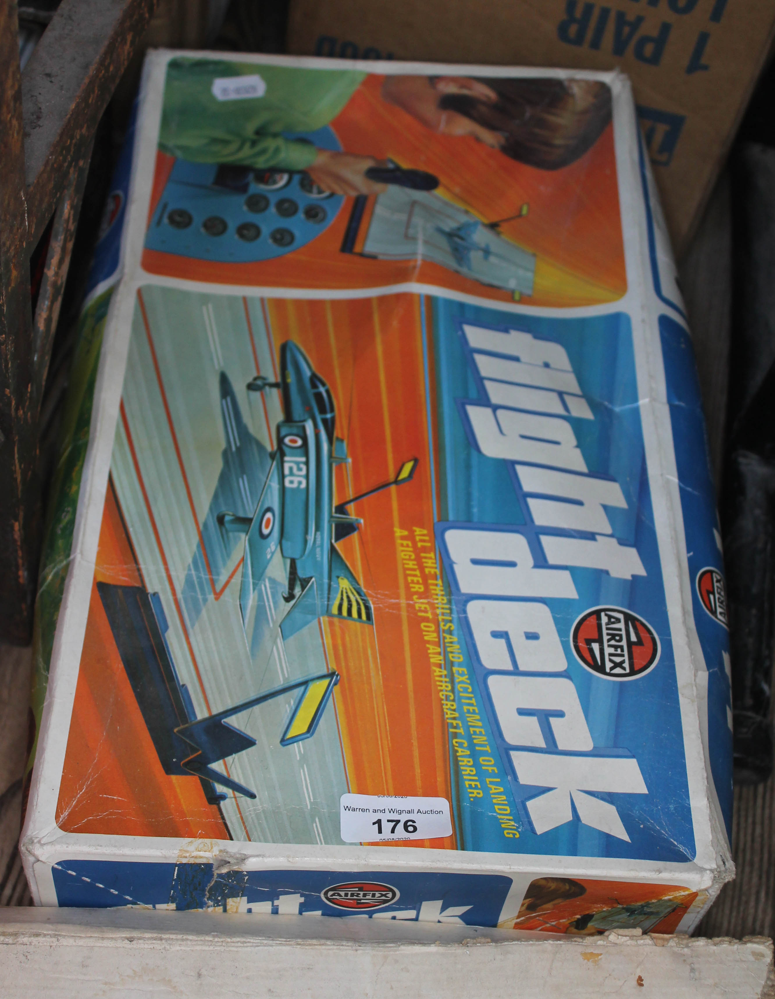 A vintage Airfix model "Flight Deck" game in original box and a child's vintage build a vehicle kit