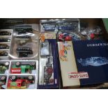 A collection of model trains, tanks and motorbikes etc including boxed Lledo Days Gone By
