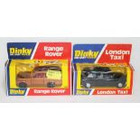 Dinky Toys Range Rover 192 and London Taxi 284 boxed.