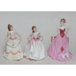 A limited edition Belle of the Ball Coalport figurine and two Royal Doulton figures - Nicole HN 3421