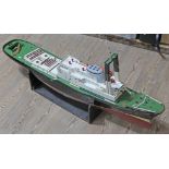 A model RC boat S A W. Woltemade, length approx 47 inches.
